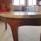 Oval coffee table - carved wood - white veined marble - Regency / Louis XV style