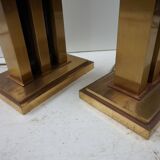 Paire de lampes de table JLB Hollywood Regency en laque noire et laiton doré, 1970s