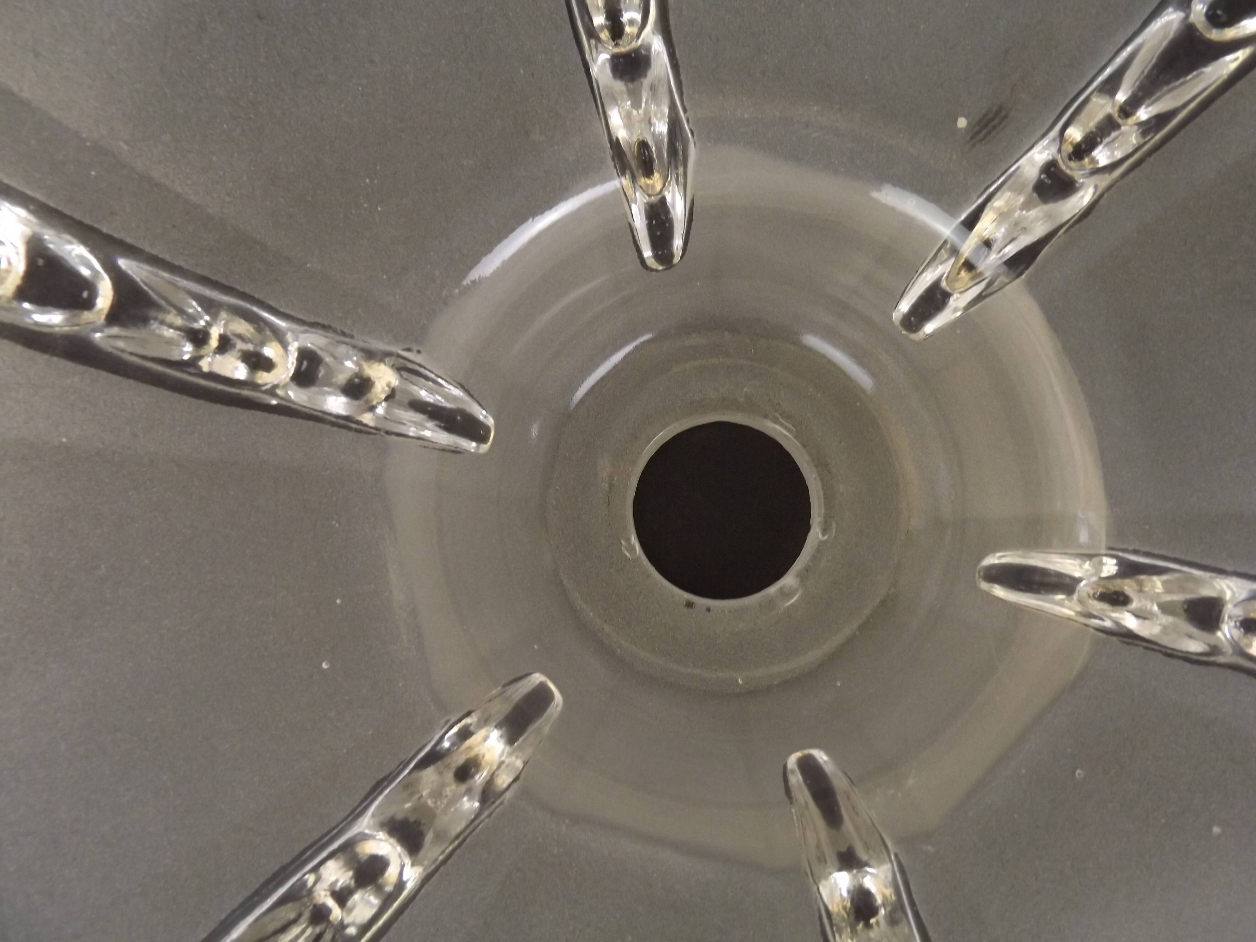 Signed ezan france frosted glass icicle shades set of 3 – art deco lighting