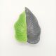 SAP Vallauris Vintage Leaf Bowl Two-Tone Ceramic Green Black 50s 60s