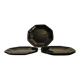 6 black Arcoroc "Octime" dessert plates (set 1)