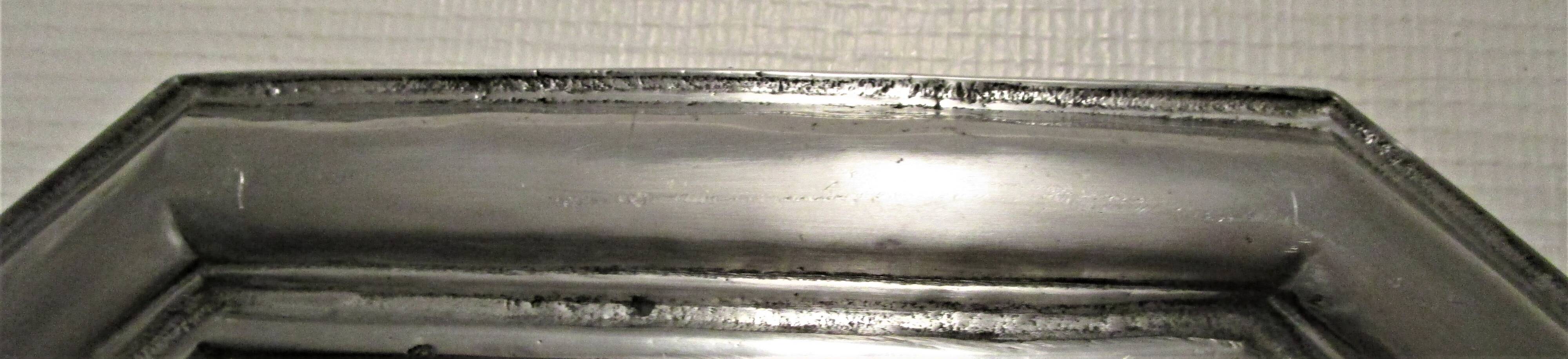 Octagonal metal mirror 70s design 48cmx55cm