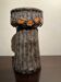 Ceramic vase Strehla East Germany GDR 1970s grey orange glaze