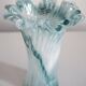 Vintage Mid-Century Murano Glass Vase in Aqua Blue, Italy, 2000s