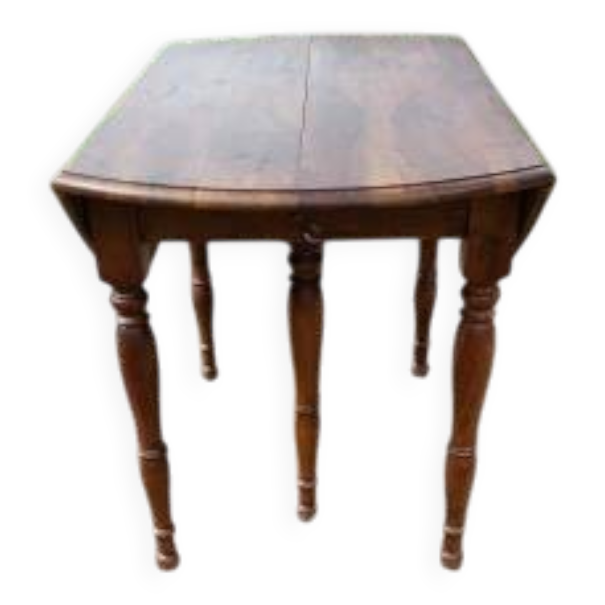 19th century walnut 6-legged opening table