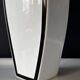 Vase balustre en céramique blanche à liseré noir