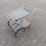Servant's service with foldable wheels vintage gilded