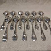 6 silver-plated soup spoons, Christofle Albi silversmith, 20.6cm