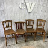 Set of 4 mismatched bistro chairs