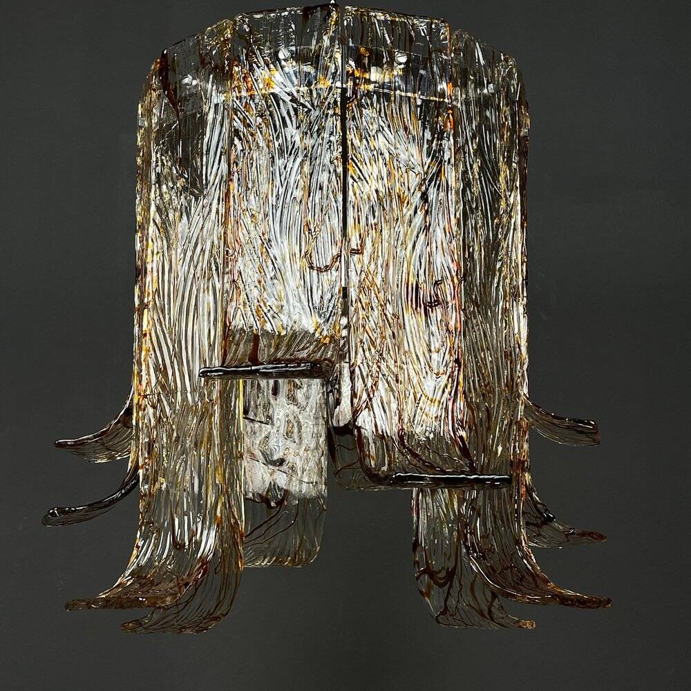 Grand vintage Murano glass chandelier by Av Mazzega, Italy, 1970s.