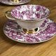 Porcelain coffee service multicolored and gilded cashmere designs signed BM France