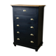 Blackened wooden chiffonnier and varnished top