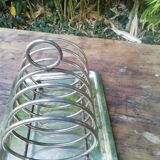 Porte toast metal argenté avec support