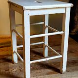 Workshop stool in vintage patinated solid wood