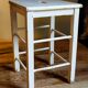 Workshop stool in vintage patinated solid wood