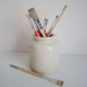 Old white mustard pot
