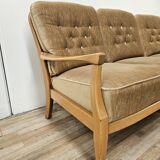 70s three seater sofa in beech