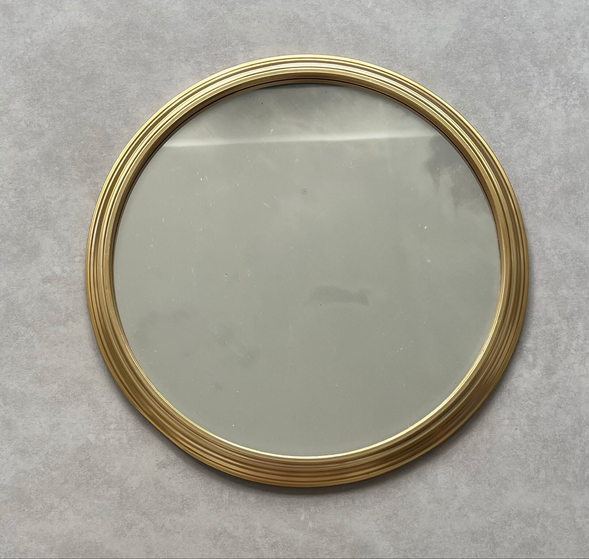 Plateau miroir rond et doré