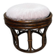 Pouf en rotin brun