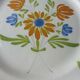 Old plate decoration flowers, ceramic from Auvillar, 18-19th