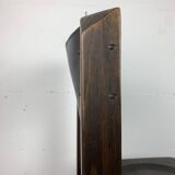 Set of 4 architectural brutalist dining chairs in beech wood, 1970s