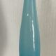 Vase soliflore in opaline turquoise blue color and white foot 24 cm