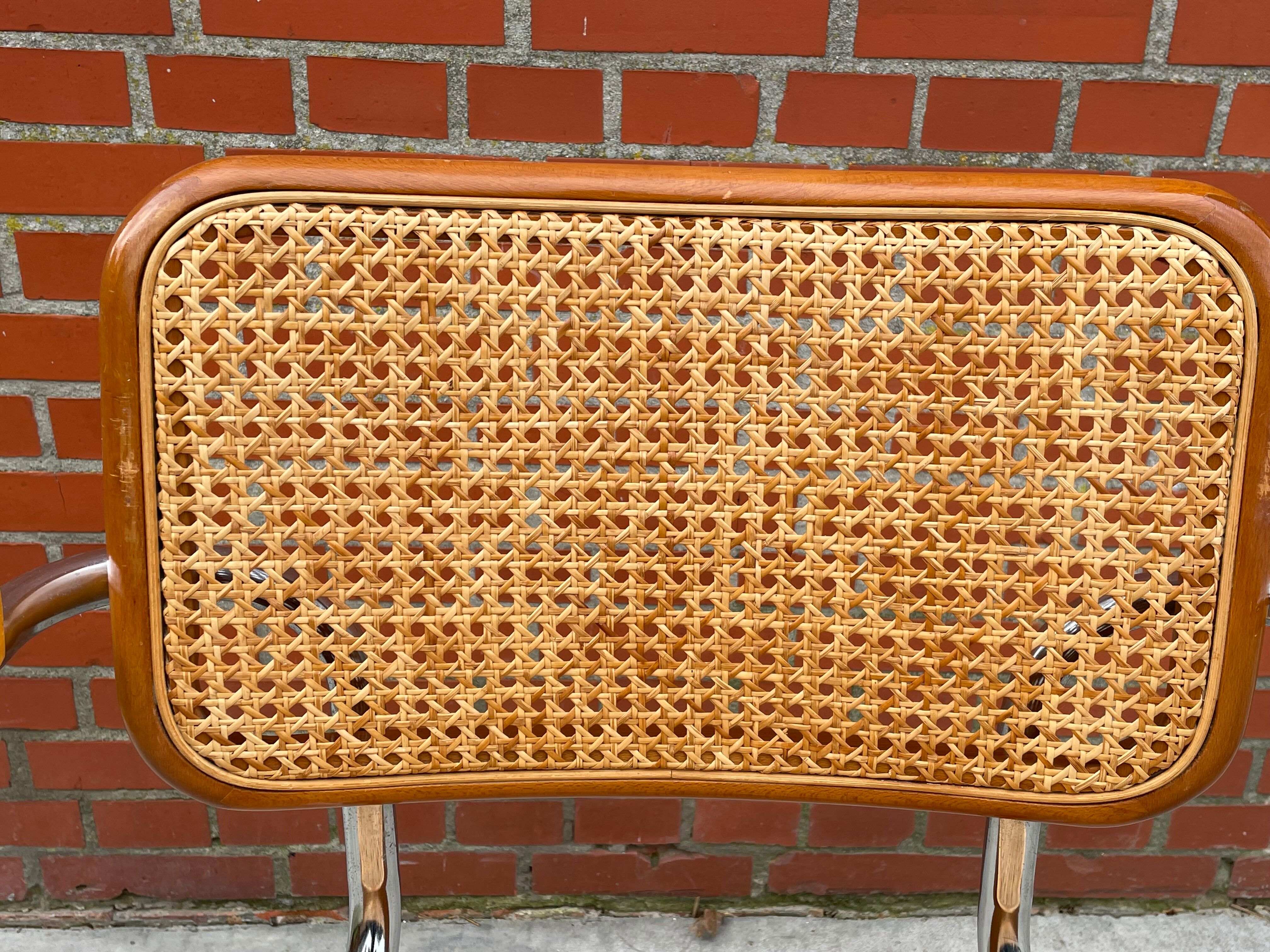 Chair Cesca model with armrests B64 in chrome