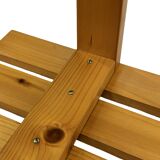 Vintage Scandinavian modern pinewood slatted bench from the 1960's