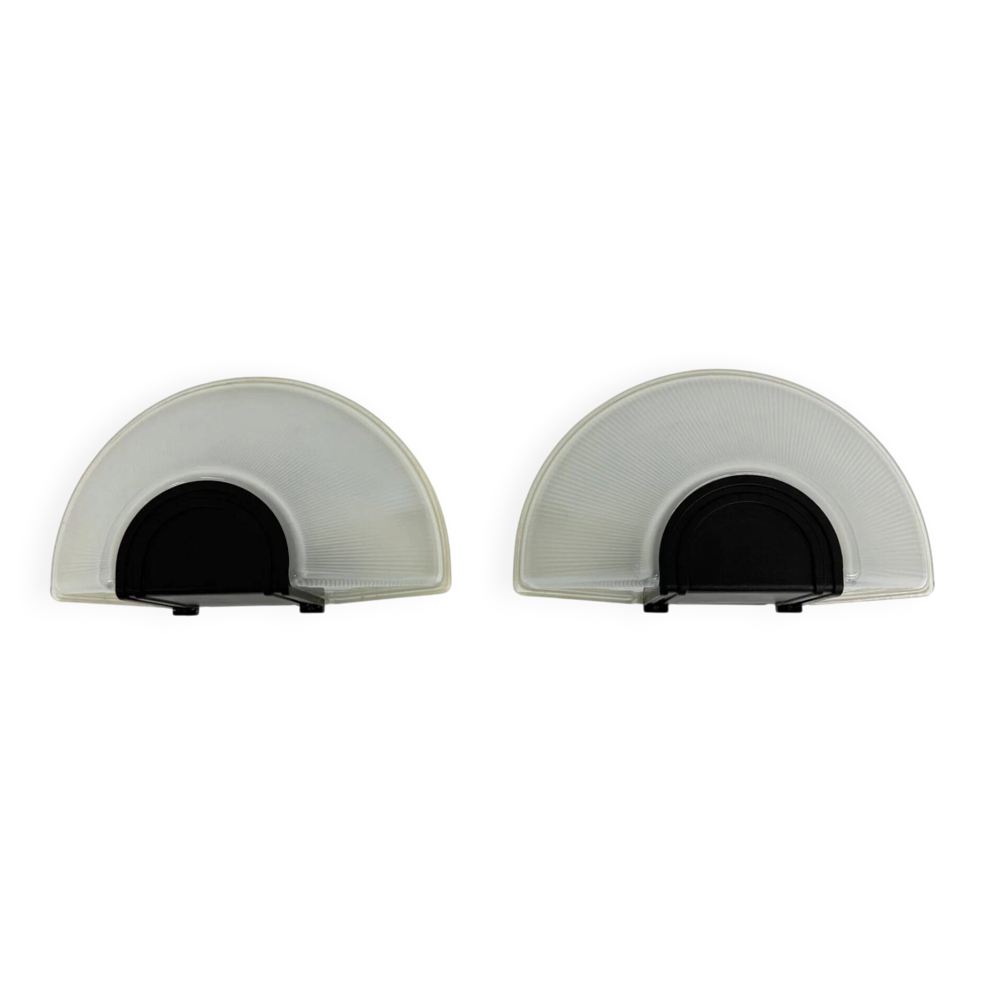 Set of 2 glass Prisma wall lamps MEGA, 1980s, Italy