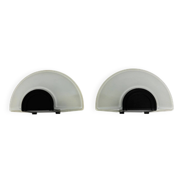 Set of 2 glass Prisma wall lamps MEGA, 1980s, Italy