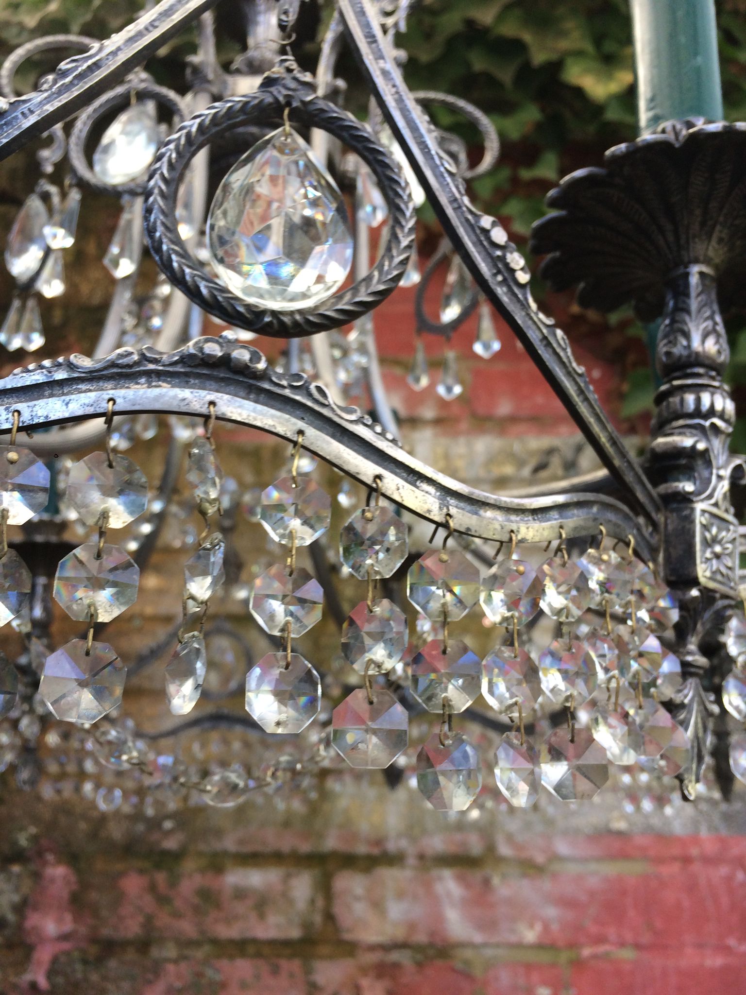 Lustre en bronze nickelé
