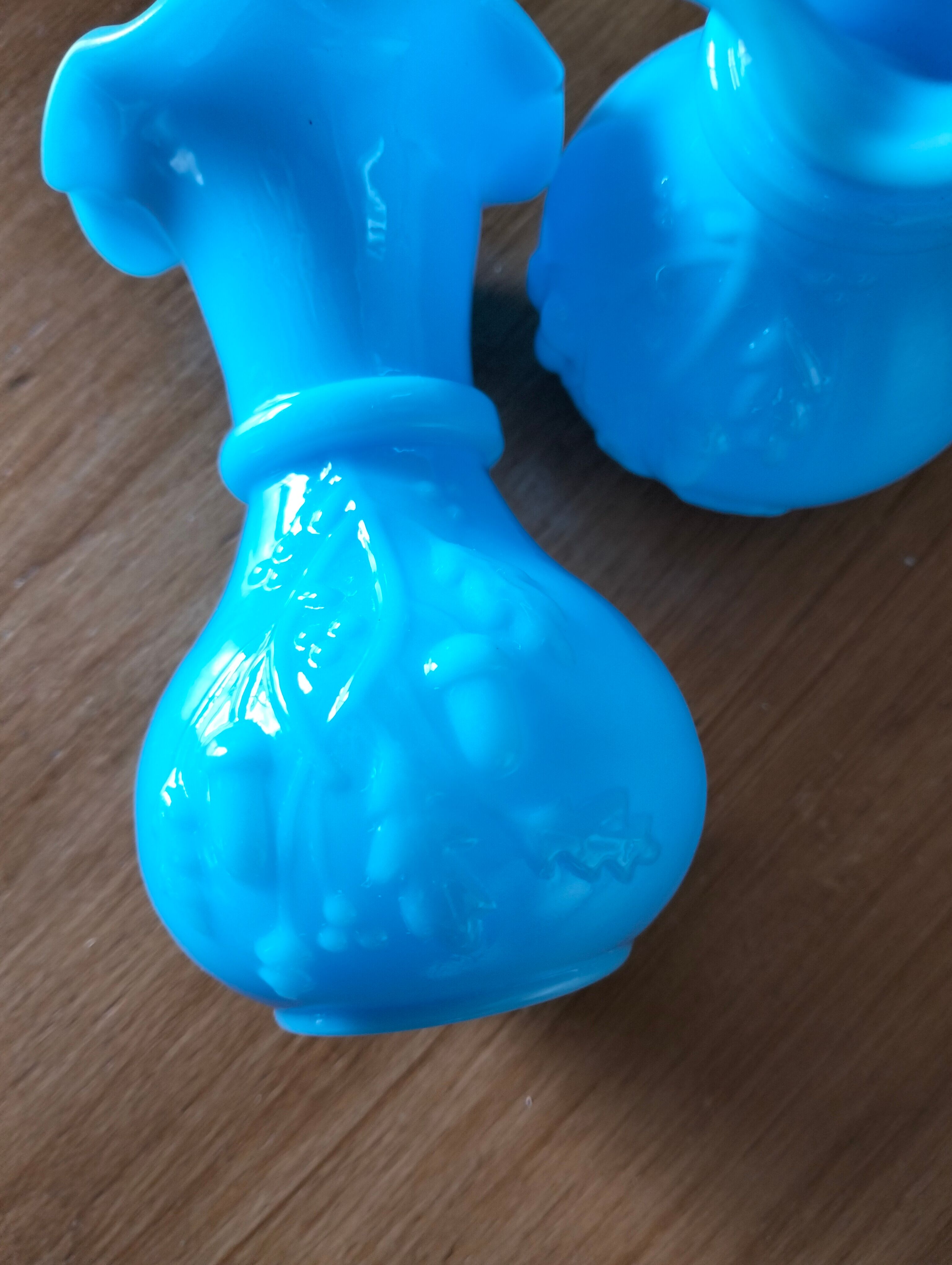 Duo of opaline vases