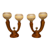 Lampes de table uniques du milieu du XXe siècle, après restauration.