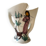 Old vintage Corsican ceramic vase
