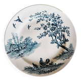 Lot de 6 assiettes plates en terre de fer Boulenger et Samaritaine coq canard