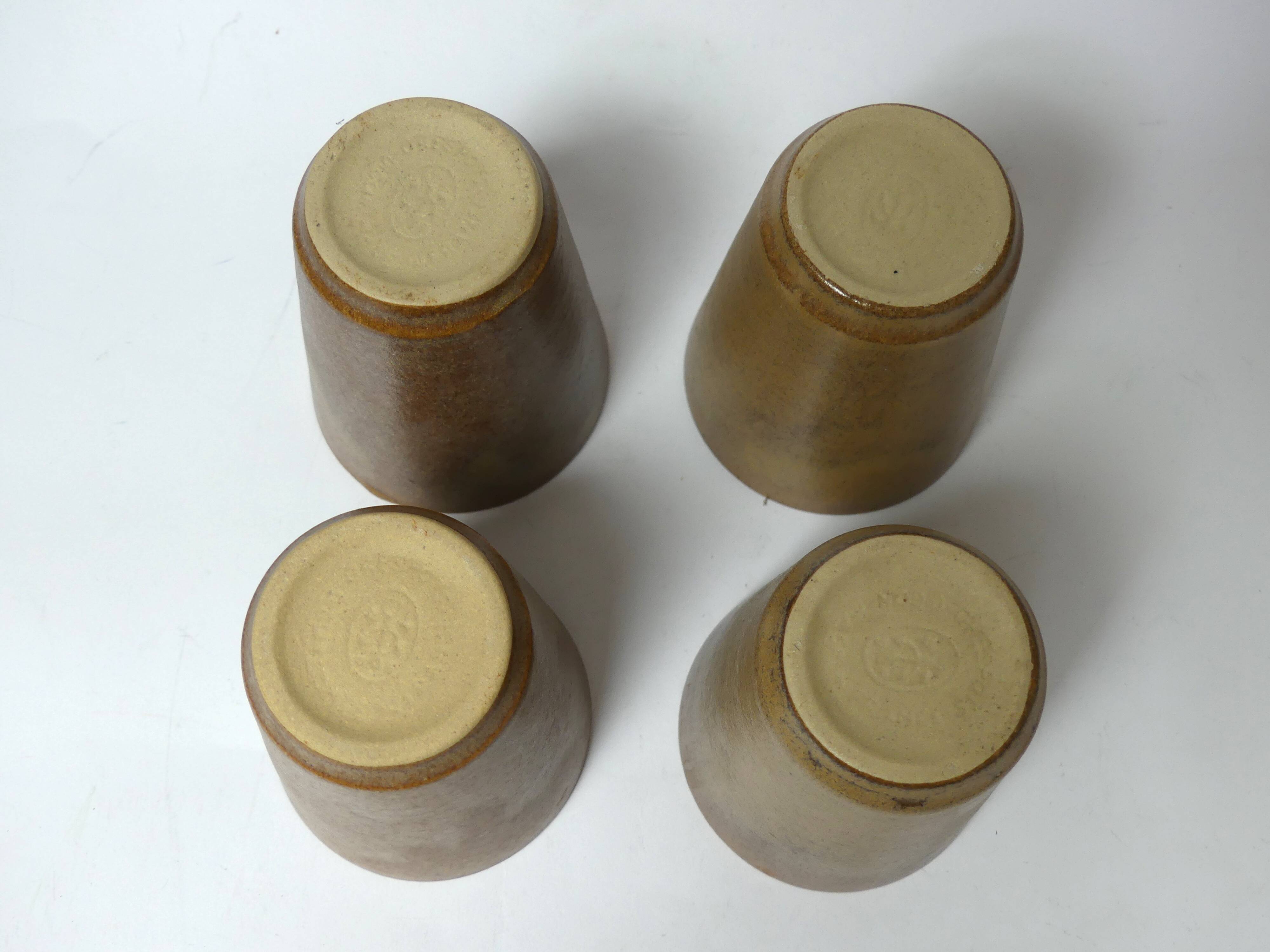 4 stoneware Digoin coffee cups