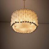 Kaiser Leuchten glass pendant lamp with nickel patina