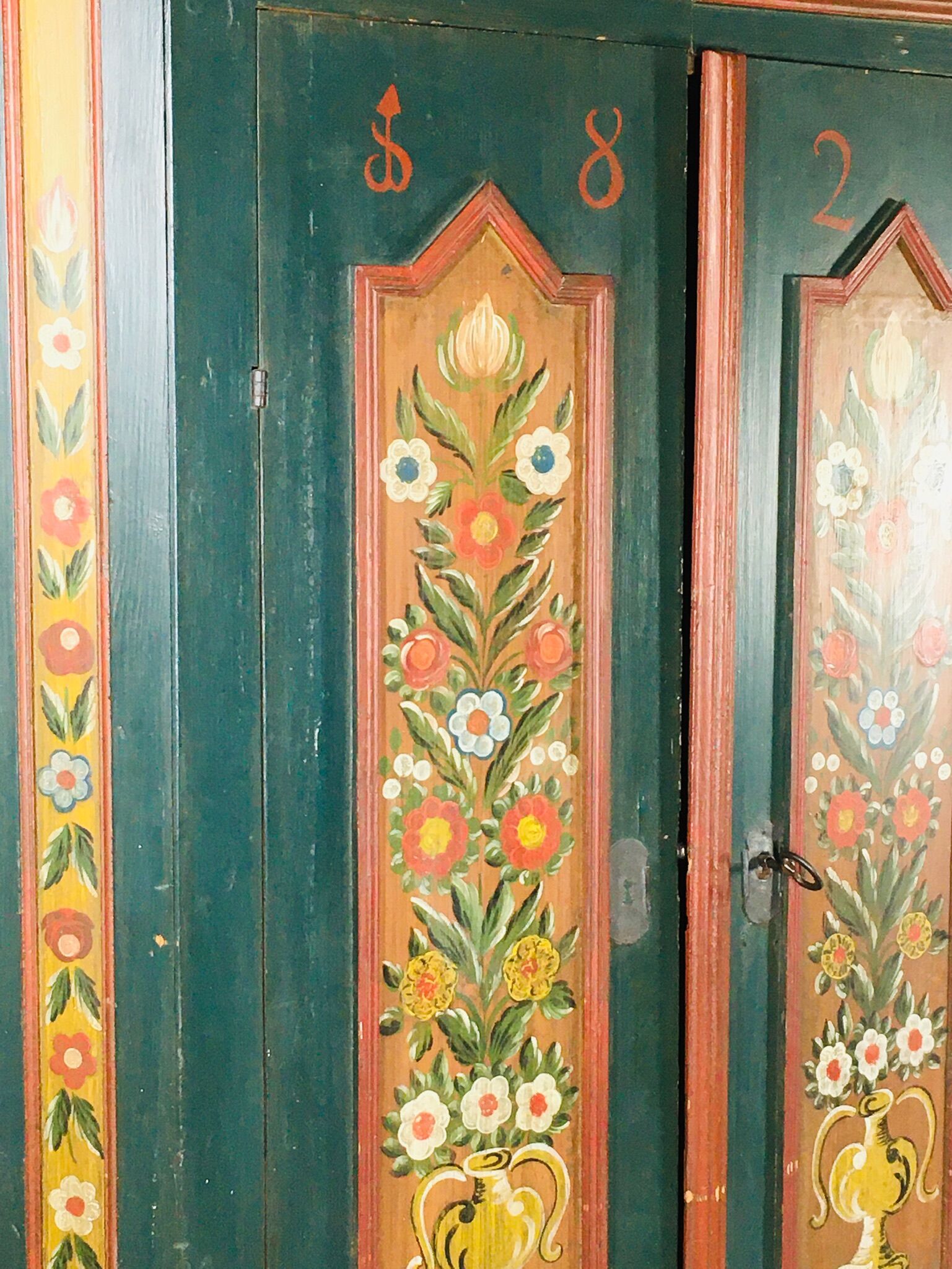 Painted Bavarian wardrobe, Germany 19th's