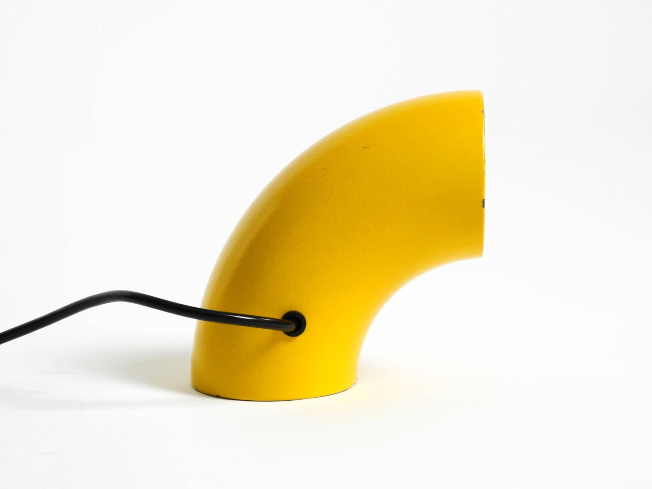 Very rare original Space Age 60s yellow table lamp made of iron by Temde