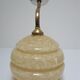 Applique porcelaine laiton et verre de Clichy jaune vanille
