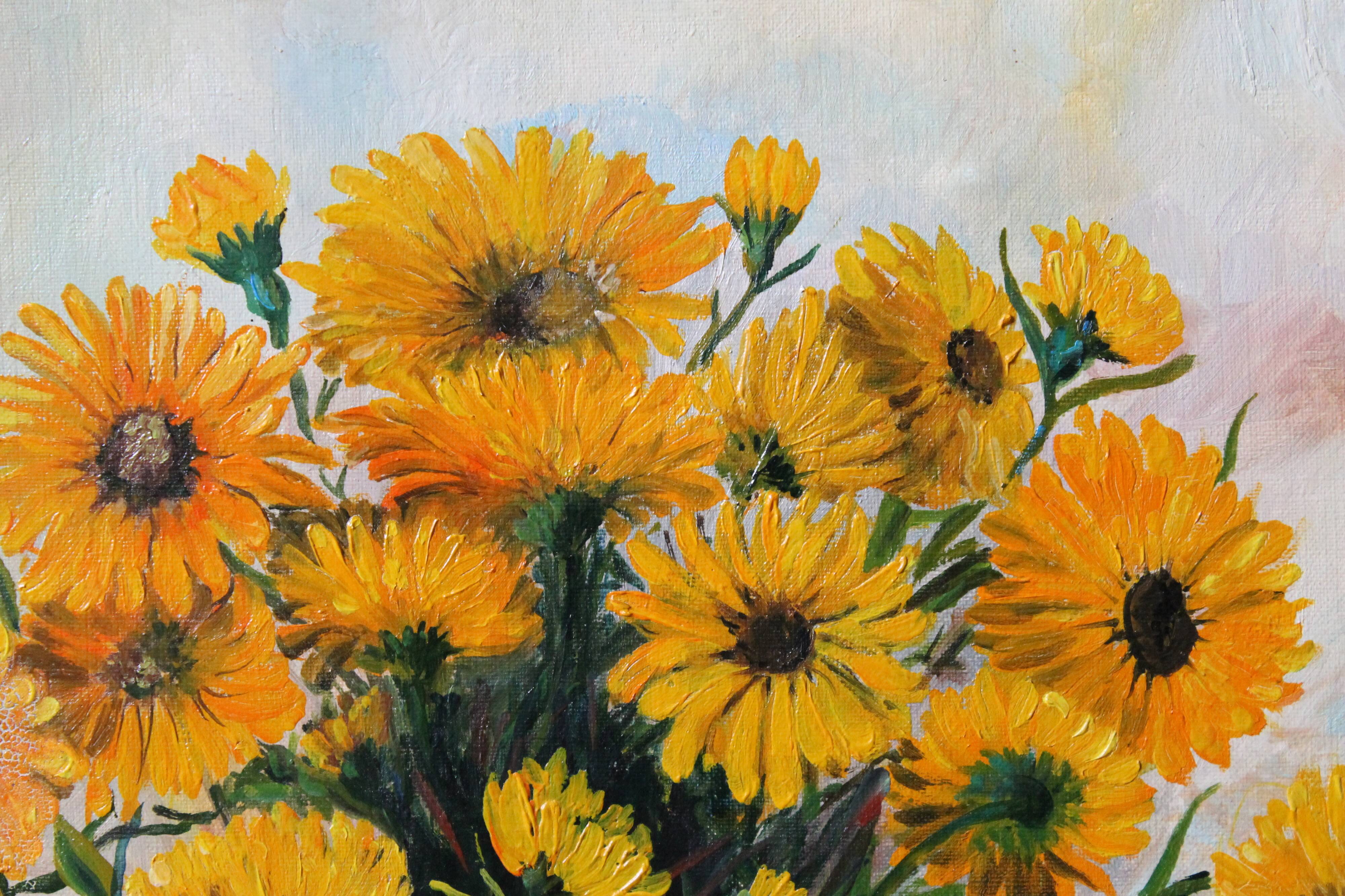 Viollet F. "Bouquet of yellow flowers"