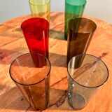 Vintage liquor and wine glasses, mid century modern from 1960s for apartment decoration / tableware