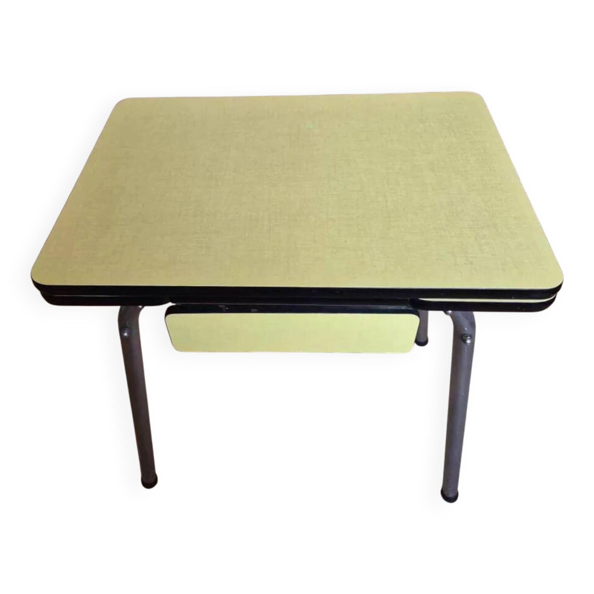 Table année 1960 en formica jaune