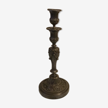 Finely decorated double-decorated silver bronze candlestick