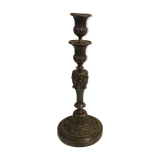 Finely decorated double-decorated silver bronze candlestick