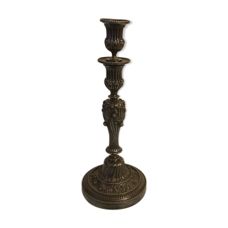 Finely decorated double-decorated silver bronze candlestick