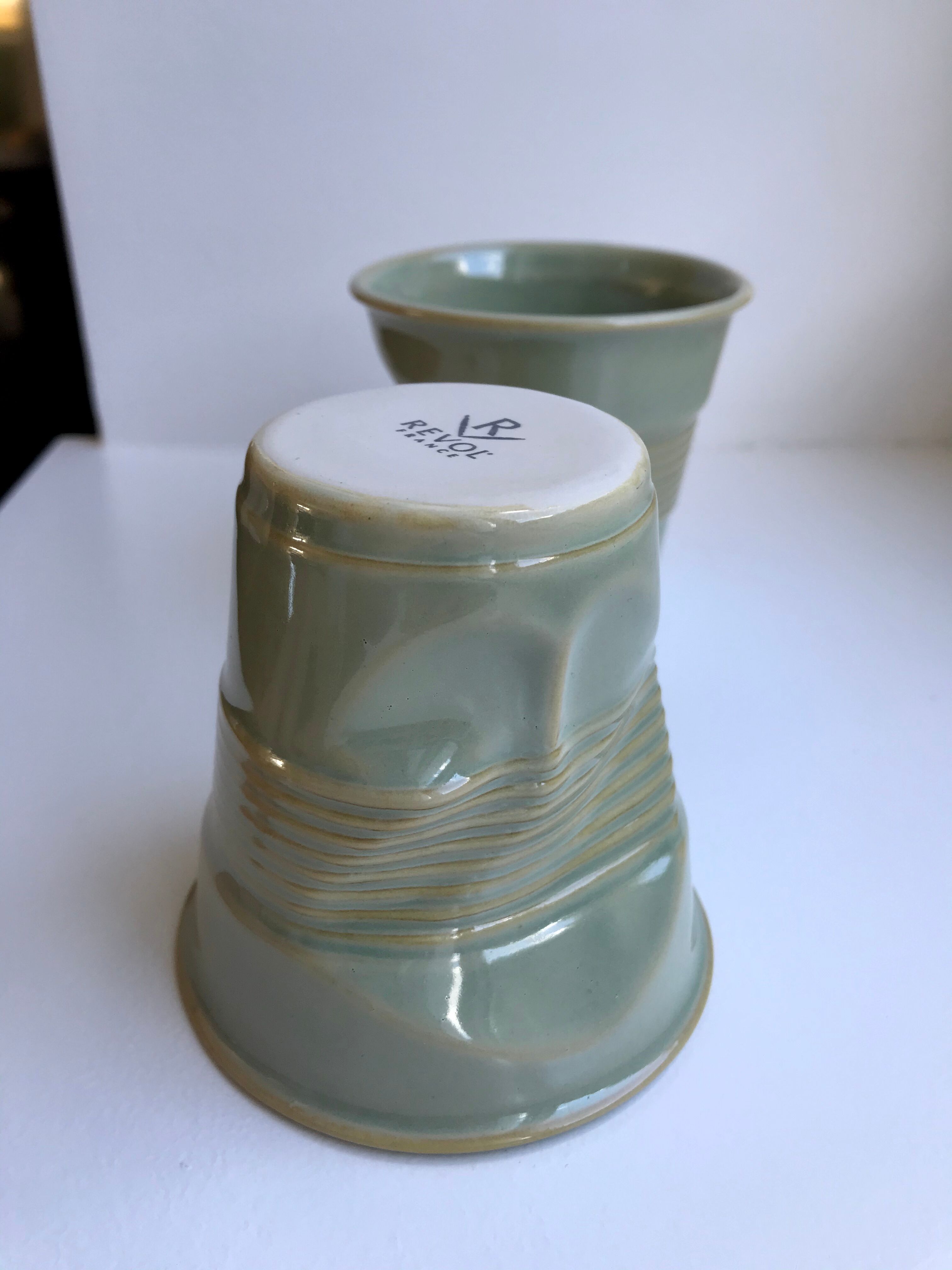 Duo de tasses revol couleur vert sauge