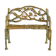 Green cast iron bench with green patina