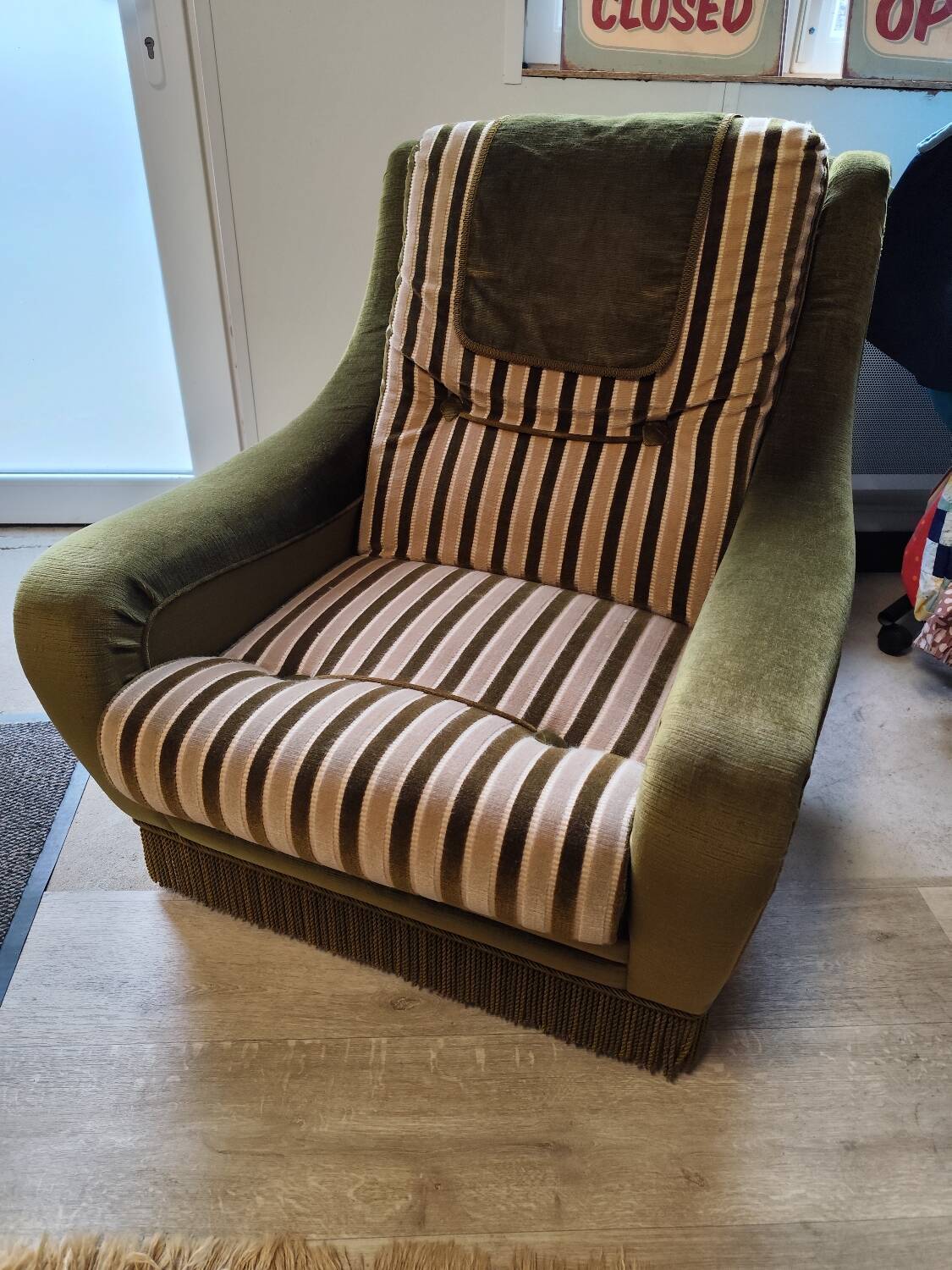 Vintage 70s fabric armchair