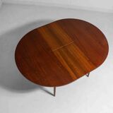 Extendable round dining table in teak, Belgium 1960s